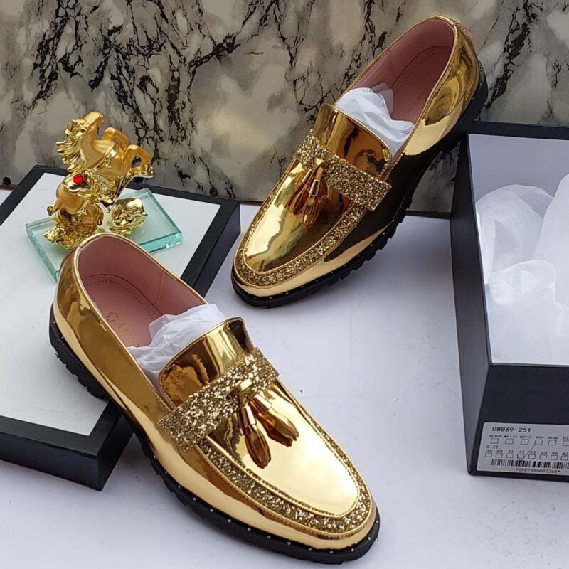 Gold Gucci high quality designer shoe