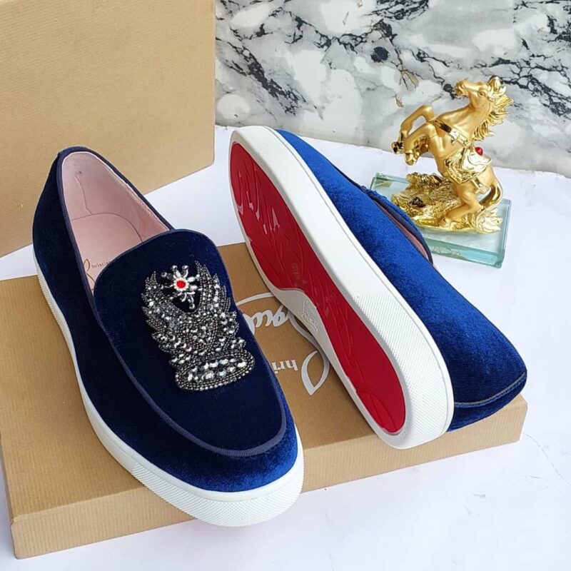 Christian louboutin navy blue shoe