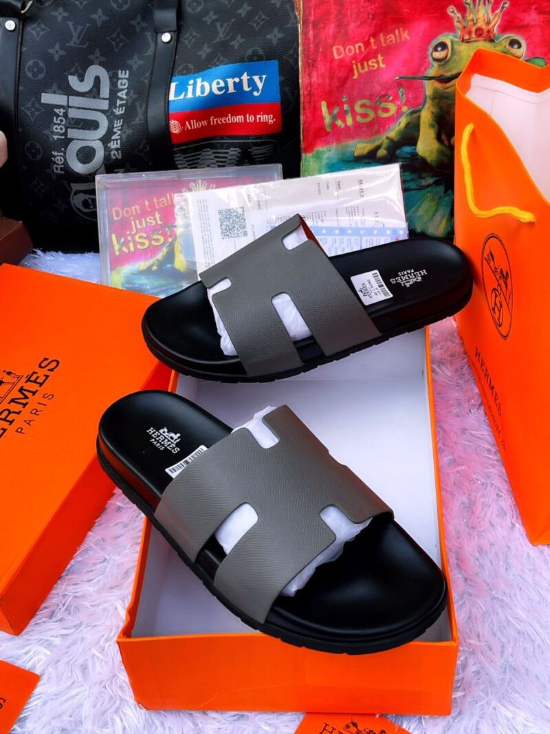 Hermes leather slippers