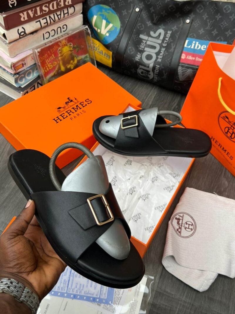 Hermes leather slide