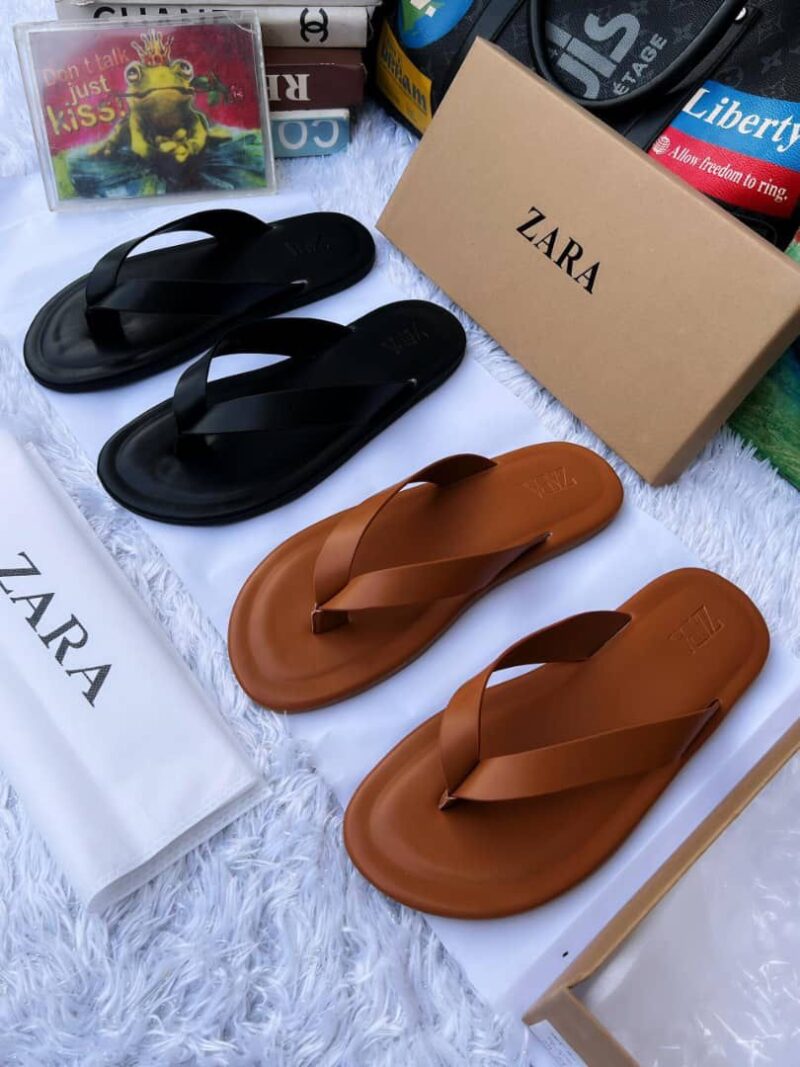 Zara leather slippers