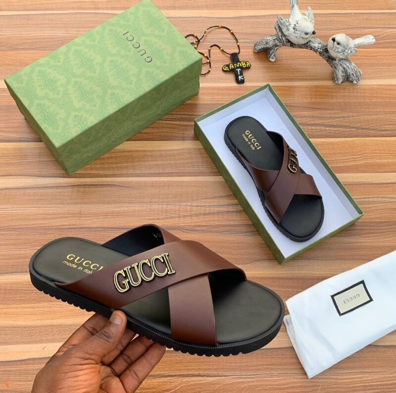 Gucci high quality leather slippers