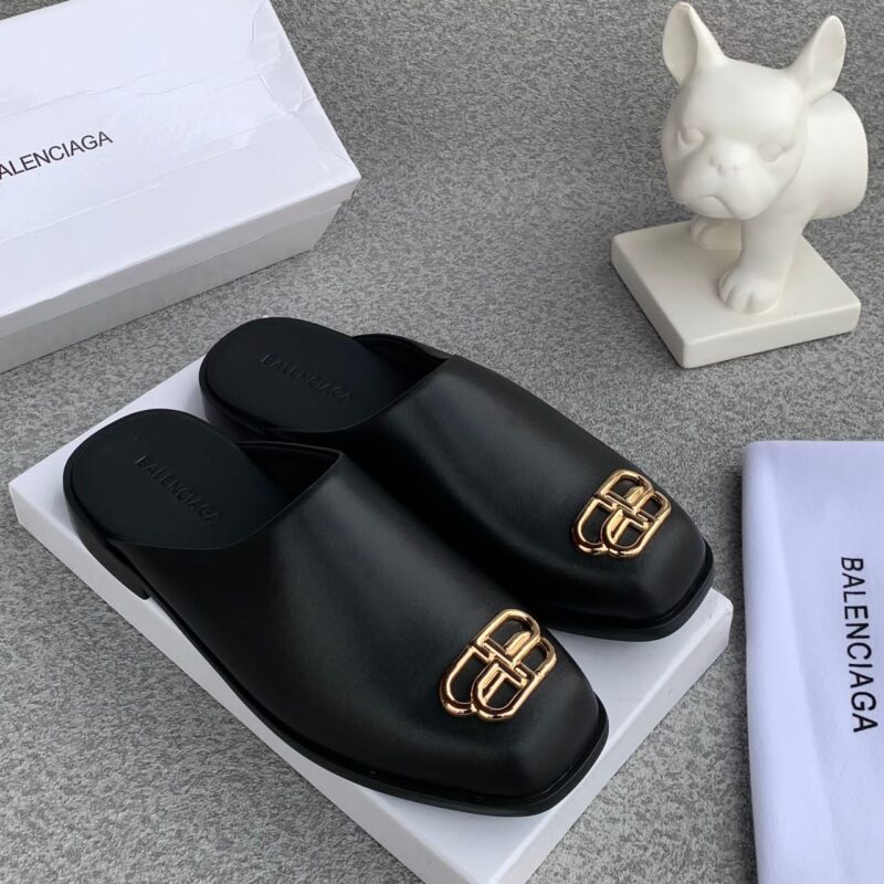 Balenciaga leather half shoe