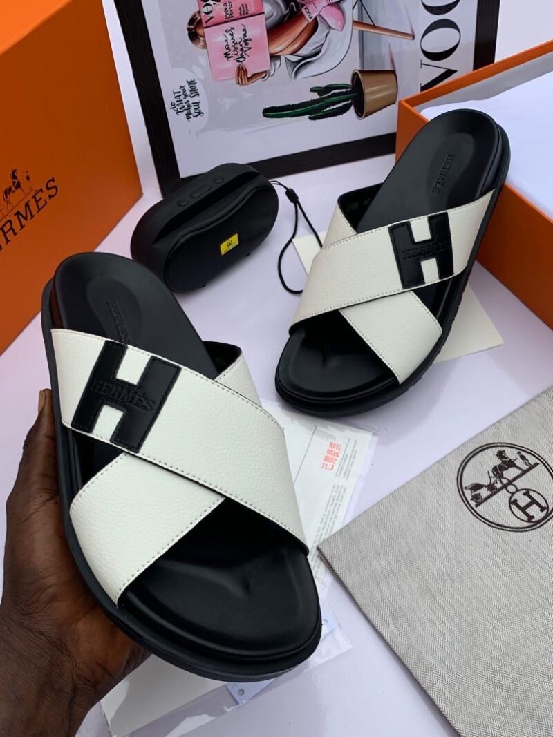 Hermes leather slippers