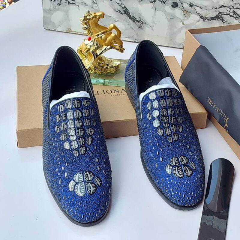 BLUE LEATHER BILLIONAIRE SHOE