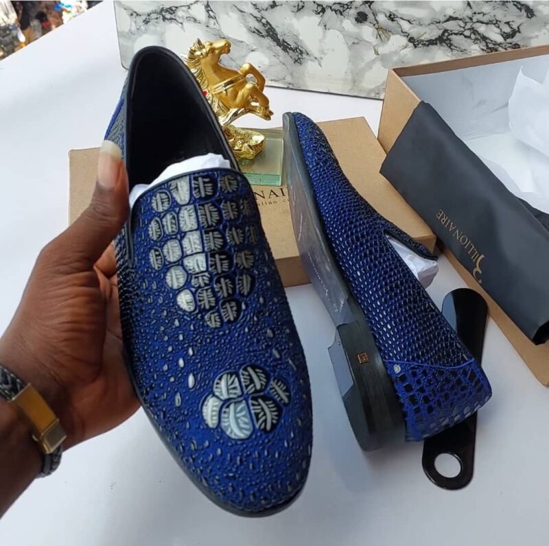 BLUE LEATHER BILLIONAIRE SHOE - Image 2