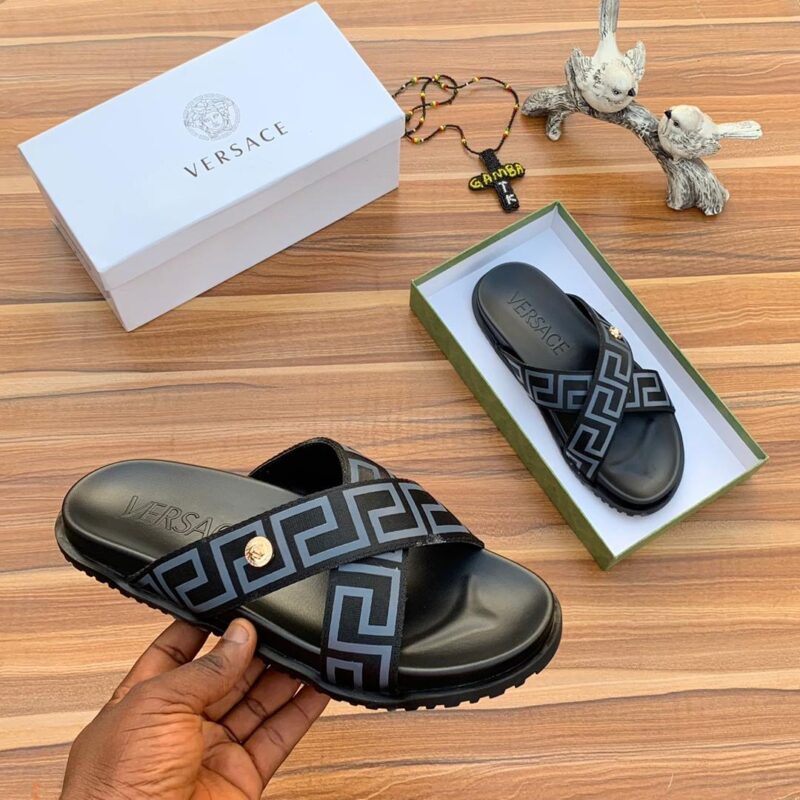 Versace quality leather slippers