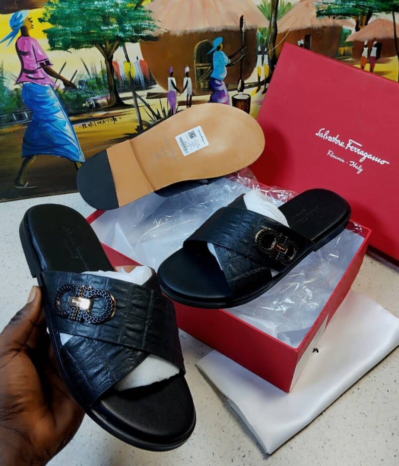 Ferragamo cross slippers