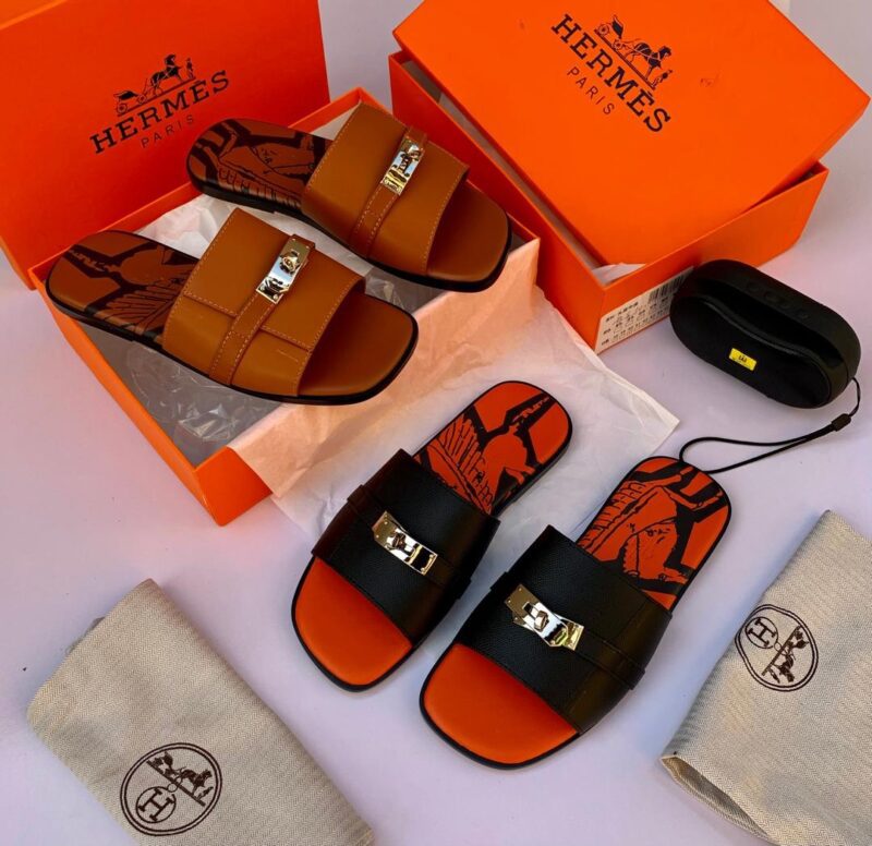 Hermes Top Quality Leather Slippers