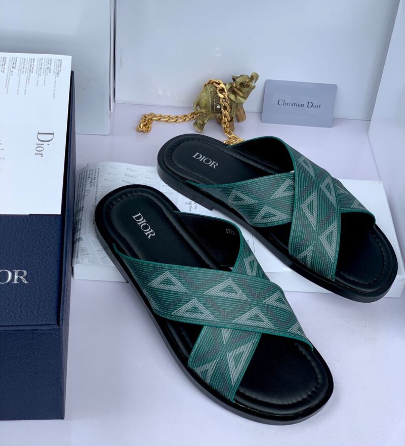 Dior Crisscross Leather Slippers