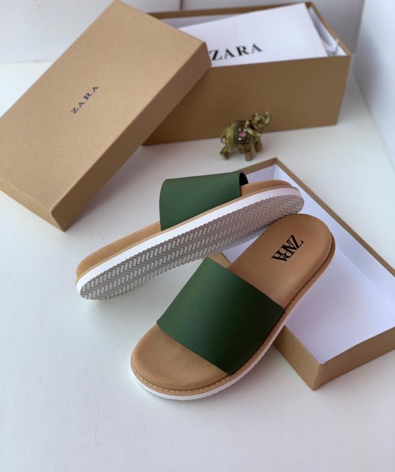 Zara Top Quality Leather Slippers - Image 3