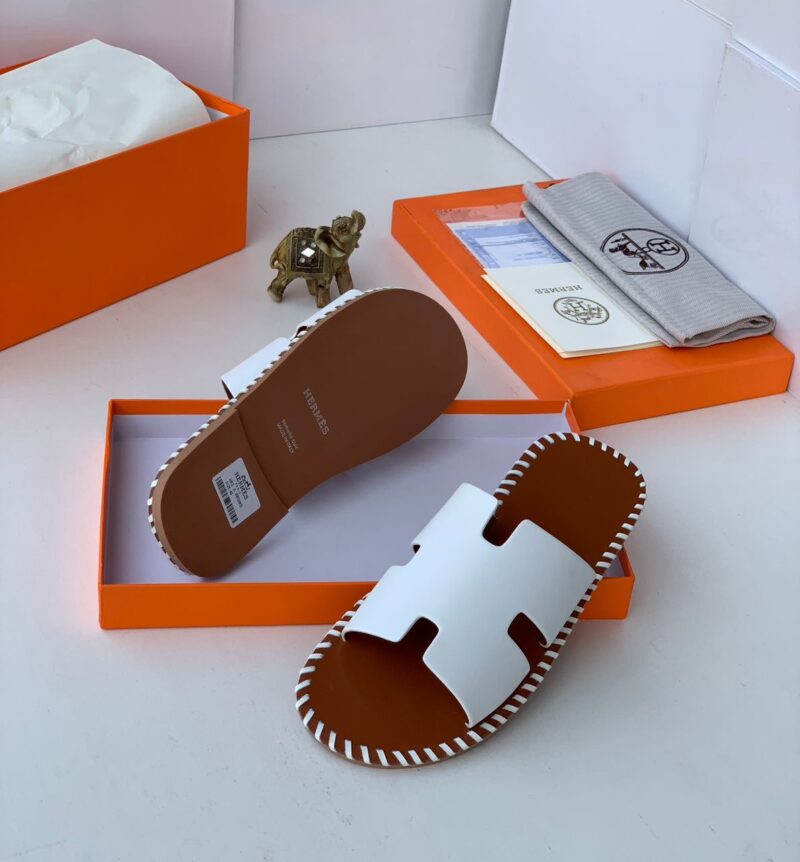 Hermes Top Quality Leather Slippers - Image 2