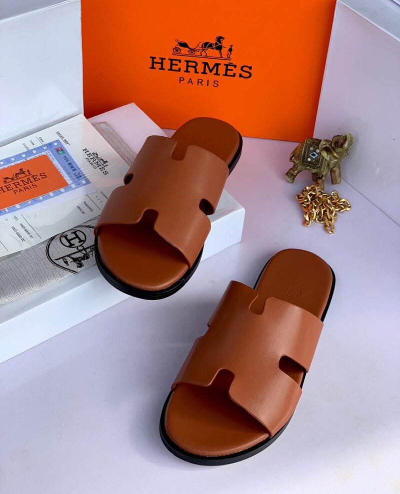 Hermes Top Quality Leather Slippers - Image 2