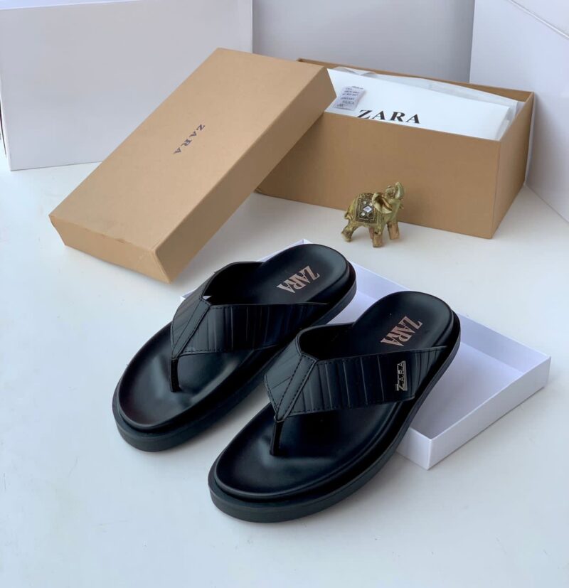 Zara Top Quality Leather Slippers - Image 2