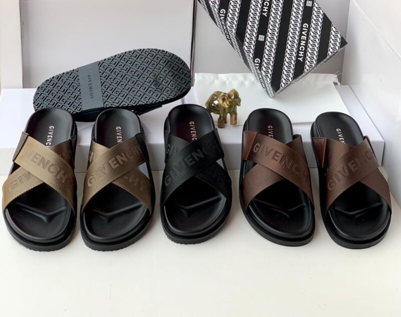 Givenchy Cross Leather Slippers