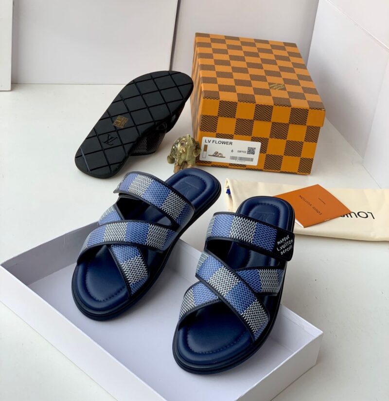 LV High Quality Leather Slippers - Image 3