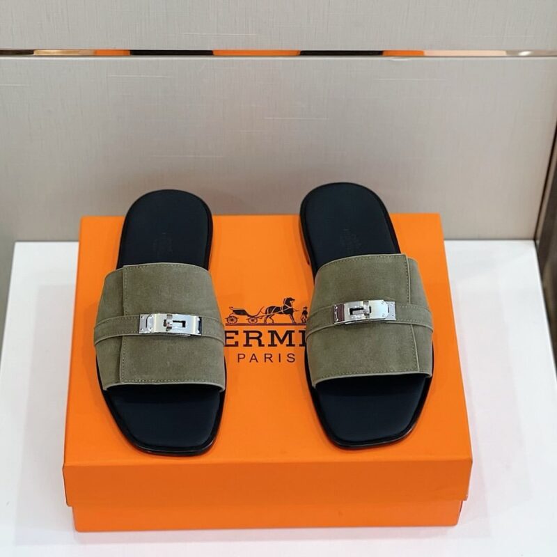Hermes Luxury Leather Slippers