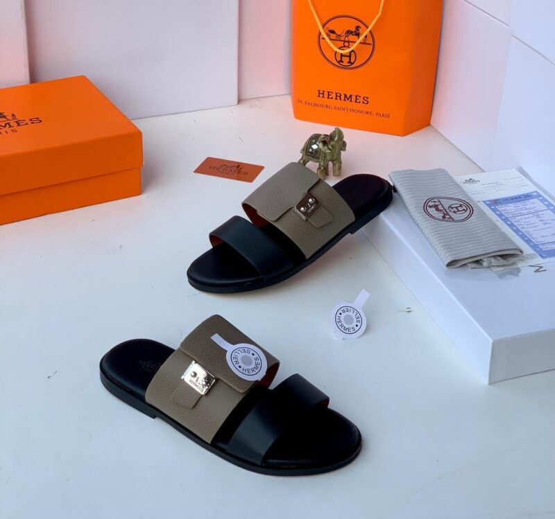 Hm's-Mens Designer Leather Slippers - Image 2