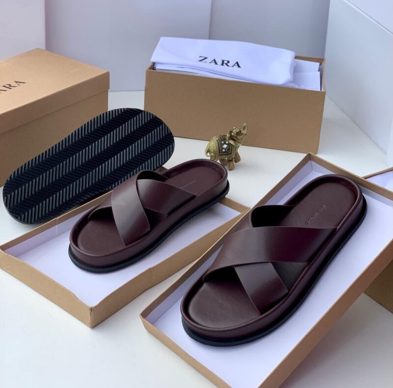 Hs Top Quality Men's Leather Slippers 👌