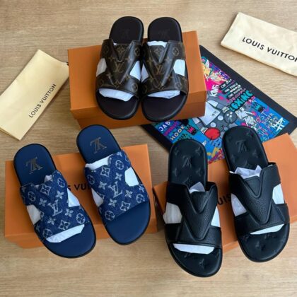 Lv Top Quality Men's Leather Slippers 👌