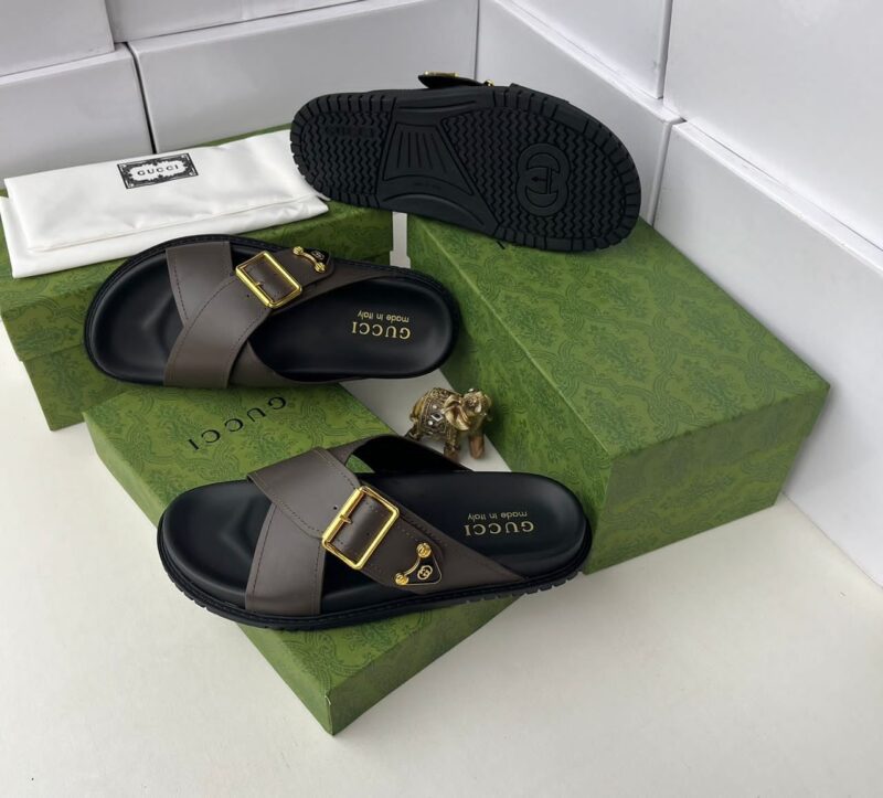 Gucci buckle Strap Cross Slippers
