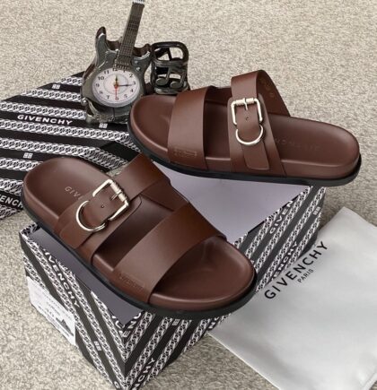 Gv Men's Designer Leather Slippers