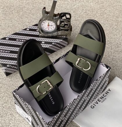 Gv Men's Designer Leather Slippers