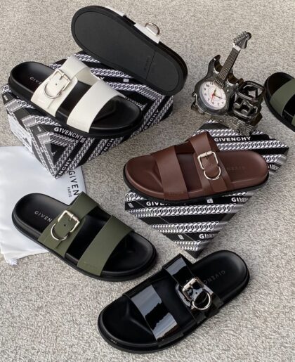 Gv Men's Designer Leather Slippers