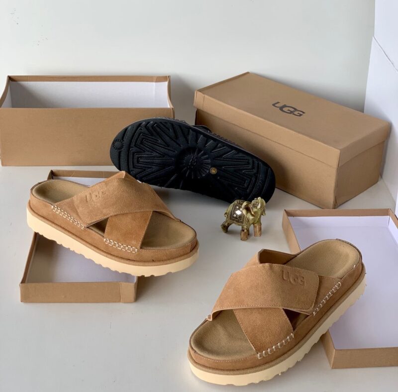 Luxury Leather Cross Slippers - Image 3