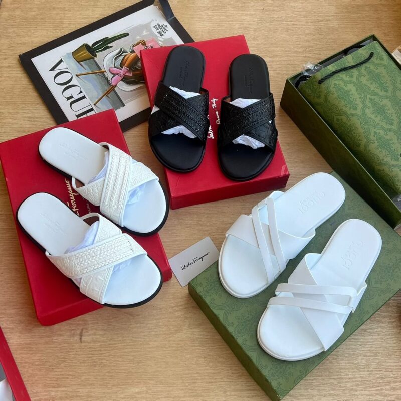 Gc Men's Designer Leather Slippers