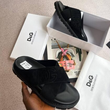 D&G Leather Cross Slippers