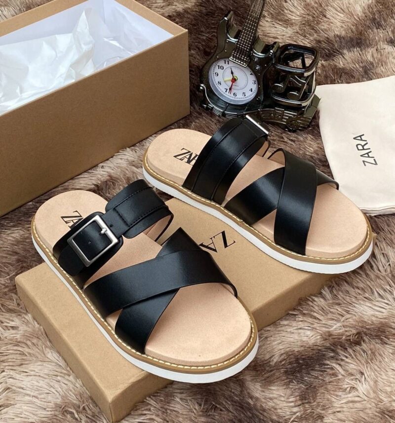 Zr Men's Quality leather Slippers - Image 2