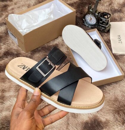 Zr Men's Quality leather Slippers