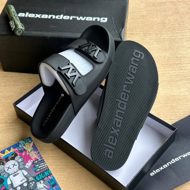A Wang Leather Slippers