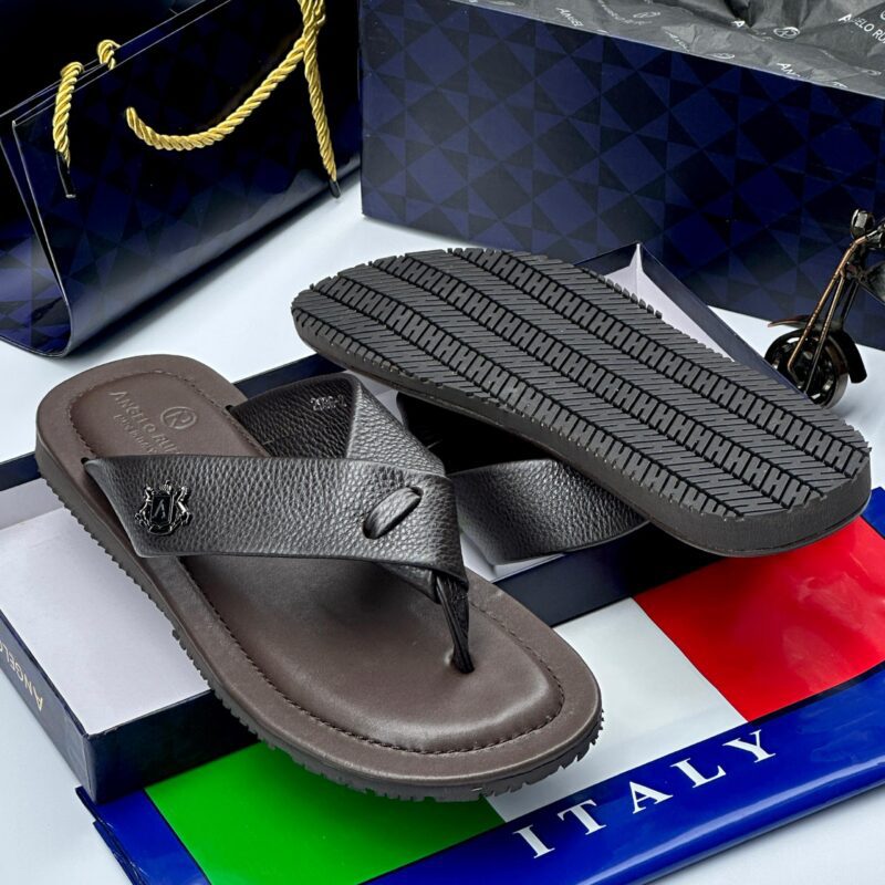 Angelo Ruffo Leather Slippers