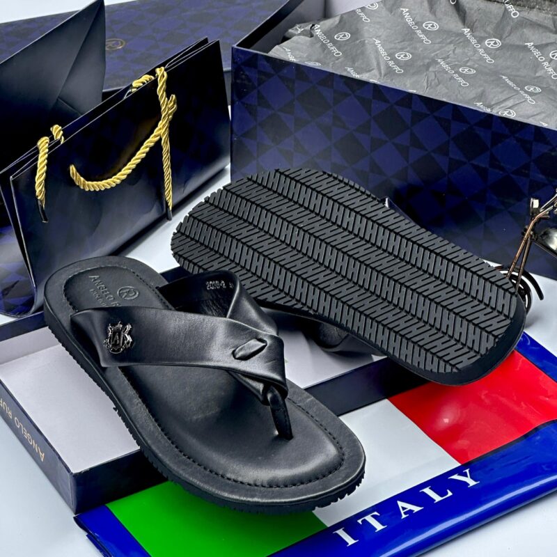Angelo Ruffo Leather Slippers