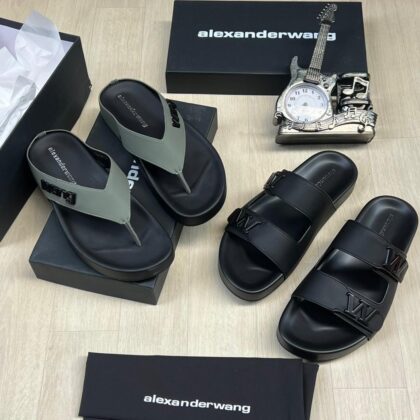 A Wang Leather Slippers