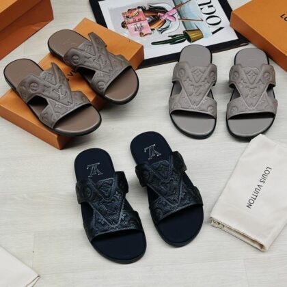 L.v  Men's leather Slippers