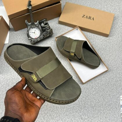 Zr Men's Leather Slippers