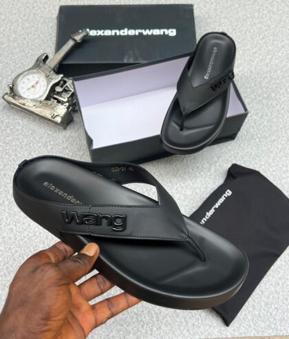 A Wang Leather Slippers