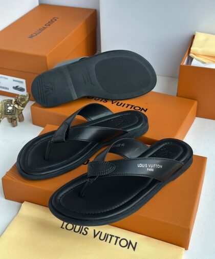 Lv Luxury Leather Slippers