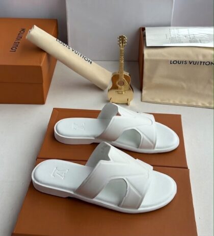 Lv Luxury Leather Slippers
